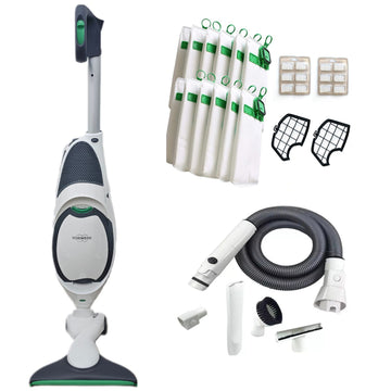 ASPIRAPOLVERE VORWERK FOLLETTO vk 150 ASSEMBLATO rigenerato CON HD50 COMPATIBILE + TUBO E BOCCHETTE
